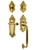 Nostalgic Warehouse - Victorian Plate C Grip Entry Set Fleur Lever in Polished Brass - 771375 - 2 3/4" Backset