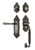 Nostalgic Warehouse - Victorian Plate F Grip Entry Set Fleur Lever in Antique Pewter - 771384 - 2 3/8" Backset