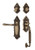 Nostalgic Warehouse - Victorian Plate F Grip Entry Set Fleur Lever in Antique Brass - 771386 - 2 3/4" Backset