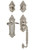 Nostalgic Warehouse - Victorian Plate F Grip Entry Set Swan Lever in Satin Nickel - 771535 - 2 3/8" Backset