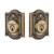 Nostalgic Warehouse - Meadows Plate Double Cylinder Deadbolt in Antique Brass - MEAMEA - 733026 - 2 3/8" Backset
