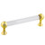 Nostalgic Warehouse - Crystal Handle Pull 5" On Center in Polished Brass - HPLCRY-4 - 755452