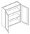 KCD Shaker White w/ Recessed Drawer 5PC Double Door Wall Cabinet - SW-W3936-5PC