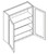 KCD Shaker White w/ Recessed Drawer 5PC Double Door Wall Cabinet - SW-W3042-5PC