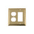 Nostalgic Warehouse - Deco Switch Plate with Rocker and Outlet in Unlacquered Brass - DECSWPLTRD - 720104