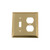 Nostalgic Warehouse - Deco Switch Plate with Toggle and Outlet in Unlacquered Brass - DECSWPLTTD - 720103