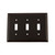 Nostalgic Warehouse - Deco Switch Plate with Triple Toggle in Timeless Bronze - DECSWPLTT3 - 719664