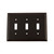 Nostalgic Warehouse - Deco Switch Plate with Triple Toggle in Timeless Bronze - DECSWPLTT3 - 719664
