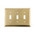 Nostalgic Warehouse - Deco Switch Plate with Triple Toggle in Unlacquered Brass - DECSWPLTT3 - 720096