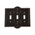 Nostalgic Warehouse - Meadows Switch Plate with Triple Toggle in Timeless Bronze - MEASWPLTT3 - 719640