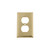 Nostalgic Warehouse - New York Switch Plate with Outlet in Unlacquered Brass - NYKSWPLTD - 720064