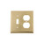 Nostalgic Warehouse - New York Switch Plate with Toggle and Outlet in Unlacquered Brass - NYKSWPLTTD - 720067