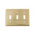 Nostalgic Warehouse - New York Switch Plate with Triple Toggle in Unlacquered Brass - NYKSWPLTT3 - 720060