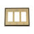 Nostalgic Warehouse - Rope Switch Plate with Triple Rocker in Antique Brass - ROPSWPLTR3 - 719751