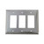 Nostalgic Warehouse - Rope Switch Plate with Triple Rocker in Bright Chrome - ROPSWPLTR3 - 719895