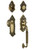 Grandeur Hardware - Grande Victorian Plate F Grip Entry Set Grande Victorian Knob in Vintage Brass - GVCGVC - 805791