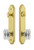 Grandeur Hardware - Hardware Arc Tall Plate Complete Entry Set with Baguette Clear Crystal Knob in Lifetime Brass - ARCBCC - 839318