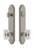 Grandeur Hardware - Hardware Arc Tall Plate Complete Entry Set with Baguette Clear Crystal Knob in Satin Nickel - ARCBCC - 839329