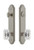 Grandeur Hardware - Hardware Arc Tall Plate Complete Entry Set with Baguette Clear Crystal Knob in Satin Nickel - ARCBCC - 839330