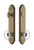 Grandeur Hardware - Hardware Arc Tall Plate Complete Entry Set with Provence Knob in Vintage Brass - ARCPRO - 839753
