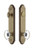 Grandeur Hardware - Hardware Arc Tall Plate Complete Entry Set with Provence Knob in Vintage Brass - ARCPRO - 839755