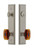 Grandeur Hardware - Hardware Carre Tall Plate Complete Entry Set with Baguette Amber Knob in Satin Nickel - CARBCA - 839874