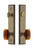 Grandeur Hardware - Hardware Carre Tall Plate Complete Entry Set with Baguette Amber Knob in Vintage Brass - CARBCA - 839881