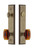 Grandeur Hardware - Hardware Carre Tall Plate Complete Entry Set with Baguette Amber Knob in Vintage Brass - CARBCA - 839882