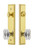 Grandeur Hardware - Hardware Carre Tall Plate Complete Entry Set with Baguette Clear Crystal Knob in Lifetime Brass - CARBCC - 839895