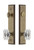 Grandeur Hardware - Hardware Carre Tall Plate Complete Entry Set with Baguette Clear Crystal Knob in Vintage Brass - CARBCC - 839913