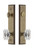 Grandeur Hardware - Hardware Carre Tall Plate Complete Entry Set with Baguette Clear Crystal Knob in Vintage Brass - CARBCC - 839915