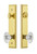 Grandeur Hardware - Hardware Carre Tall Plate Complete Entry Set with Biarritz Knob in Lifetime Brass - CARBIA - 839925