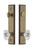 Grandeur Hardware - Hardware Carre Tall Plate Complete Entry Set with Biarritz Knob in Vintage Brass - CARBIA - 839945