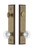 Grandeur Hardware - Hardware Carre Tall Plate Complete Entry Set with Bordeaux Knob in Vintage Brass - CARBOR - 839977