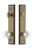 Grandeur Hardware - Hardware Carre Tall Plate Complete Entry Set with Bordeaux Knob in Vintage Brass - CARBOR - 839978