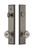 Grandeur Hardware - Hardware Carre Tall Plate Complete Entry Set with Bouton Knob in Antique Pewter - CARBOU - 839982