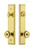Grandeur Hardware - Hardware Carre Tall Plate Complete Entry Set with Bouton Knob in Lifetime Brass - CARBOU - 839989