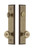 Grandeur Hardware - Hardware Carre Tall Plate Complete Entry Set with Bouton Knob in Vintage Brass - CARBOU - 840012