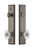 Grandeur Hardware - Hardware Carre Tall Plate Complete Entry Set with Burgundy Knob in Antique Pewter - CARBUR - 840013