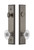 Grandeur Hardware - Hardware Carre Tall Plate Complete Entry Set with Burgundy Knob in Antique Pewter - CARBUR - 840016