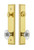 Grandeur Hardware - Hardware Carre Tall Plate Complete Entry Set with Burgundy Knob in Lifetime Brass - CARBUR - 840022