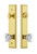 Grandeur Hardware - Hardware Carre Tall Plate Complete Entry Set with Chambord Knob in Lifetime Brass - CARCHM - 840055