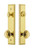 Grandeur Hardware - Hardware Carre Tall Plate Complete Entry Set with Circulaire Knob in Lifetime Brass - CARCIR - 840088