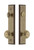 Grandeur Hardware - Hardware Carre Tall Plate Complete Entry Set with Circulaire Knob in Vintage Brass - CARCIR - 840105