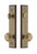 Grandeur Hardware - Hardware Carre Tall Plate Complete Entry Set with Circulaire Knob in Vintage Brass - CARCIR - 840106