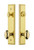 Grandeur Hardware - Hardware Carre Tall Plate Complete Entry Set with Eden Prairie Knob in Lifetime Brass - CAREDN - 840117
