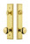 Grandeur Hardware - Hardware Carre Tall Plate Complete Entry Set with Fifth Avenue Knob in Lifetime Brass - CARFAV - 840149