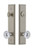 Grandeur Hardware - Hardware Carre Tall Plate Complete Entry Set with Fontainebleau Knob in Satin Nickel - CARFON - 840196