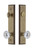 Grandeur Hardware - Hardware Carre Tall Plate Complete Entry Set with Fontainebleau Knob in Vintage Brass - CARFON - 840201