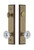 Grandeur Hardware - Hardware Carre Tall Plate Complete Entry Set with Fontainebleau Knob in Vintage Brass - CARFON - 840204